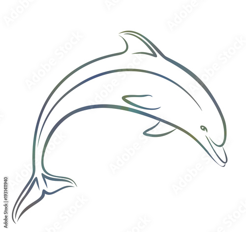 A sketch of dolphin in a jump.