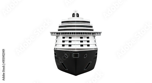 Black and White Modern Cruise Ship