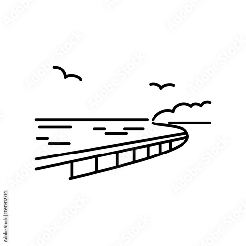 海沿いの道をモチーフにしたアイコン