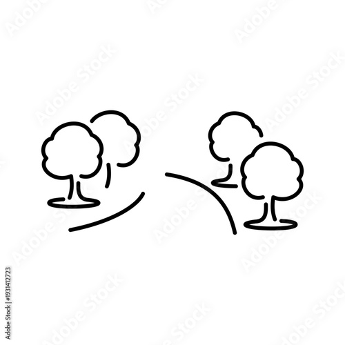 遊歩道をモチーフにしたアイコン