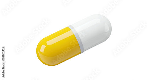Single Yellow and White Pill Capsule