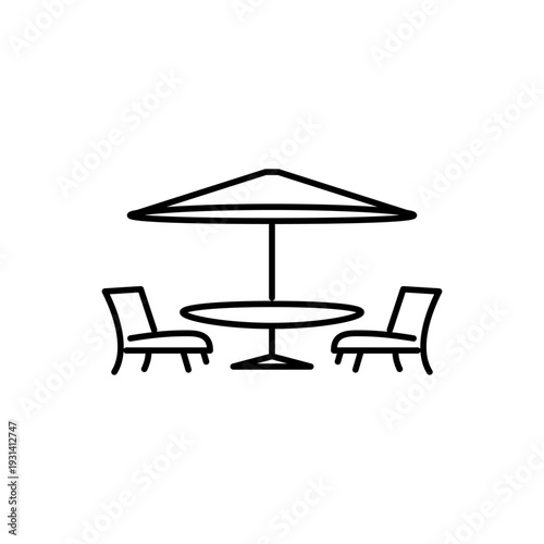 カフェテラスをモチーフにしたアイコン