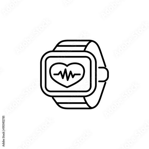 スマートウォッチでの健康管理をイメージしたアイコン