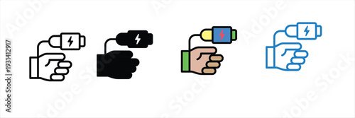 Hand Holding Electric Power Drill Icon for Construction and DIY Projects. Vector Illustration.