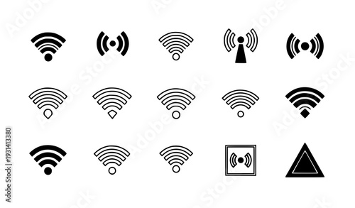 Versatile Wi-Fi and wireless signal icons vector set for app and web design