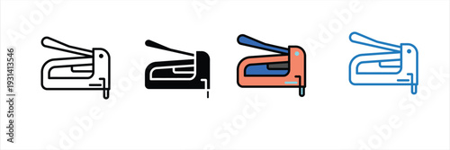 Heavy Duty Staple Gun Icon for Construction, Upholstery, and DIY Projects. Vector Illustration.
