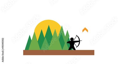 Archer Silhouette at Sunset.