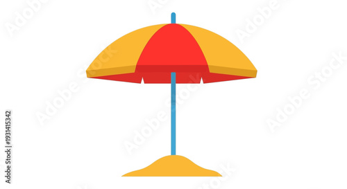 Beach Umbrella on Sand.