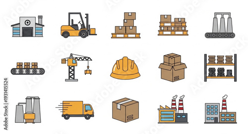 Logistics and Shipping Icons Set.
