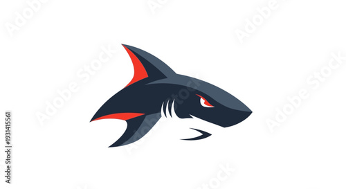 Black Shark Icon Illustration.