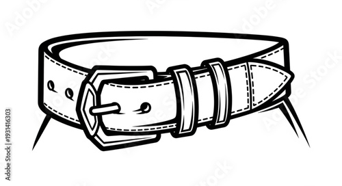 Leather Belt with Metal Buckle.