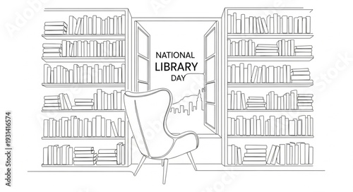 Library Floor Plan Architectural Drawing.