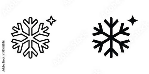 Snowflake Icon Set Cold Weather