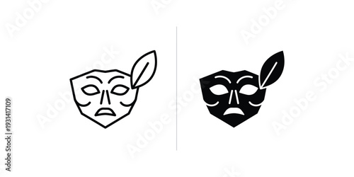 Theater Masks Sad Happy Emotion Symbol Commercial Use