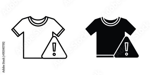 Tshirt Warning Sign Icon Commercial Symbol