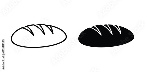 Bread Loaf Icon Vector Food Staple