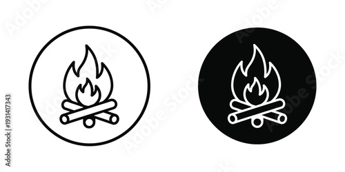 Bonfire Icon Campfire Symbol Commercial Use