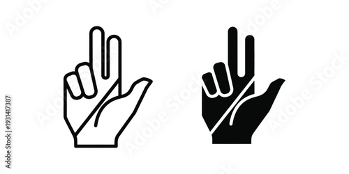 Hand Gesture Victory Sign Two Fingers Count Representation