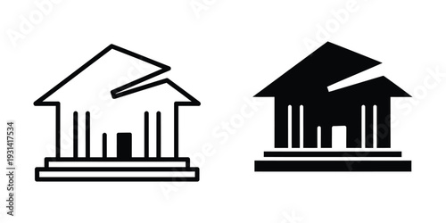 Building Symbol Finance Institution Outline Solid