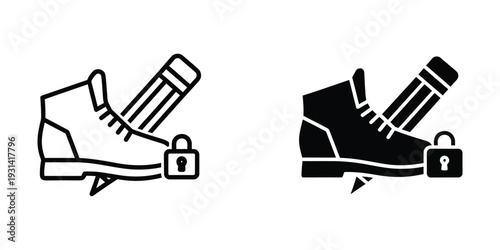 Boot Pencil Lock Legal Security Commercial