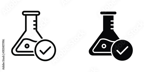 Laboratory Flask Verified Scientific Research Concept