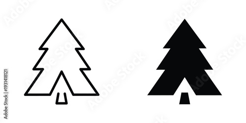 Tree Icon Set Nature Graphics Commercial