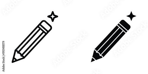 Pencil Icon Creative Spark Concept