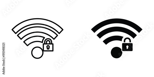 Wifi Security Lock Signal Icon Commercial Use