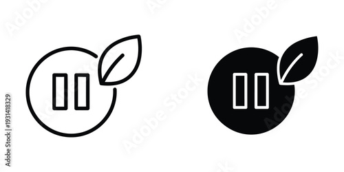 Pause Icon Leaf Symbol Commercial