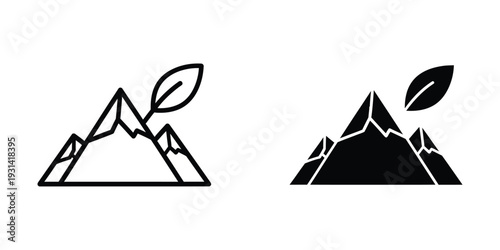 Mountain Leaf Icon Growth Success