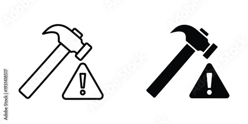 Hammer Warning Symbol Construction Danger