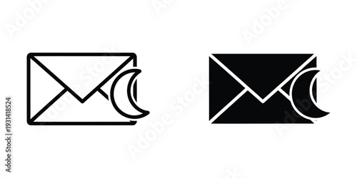 Envelope Moon Notification Icon Commercial
