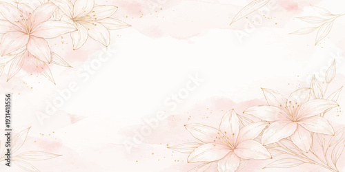 Vintage floral background featuring a romantic pink rose blossom pattern and spring nature elements for a decorative wedding card illustration or summer beauty design