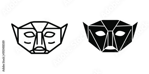 Geometric Masks Symbol Commercial Design