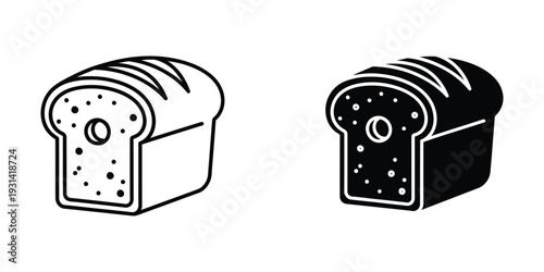 Loaf Bread Slice Food Icon Commercial