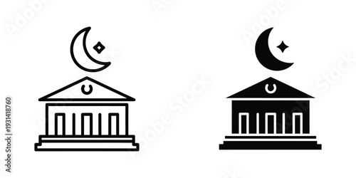 Mosque Dome Crescent Symbol Commercial Icon