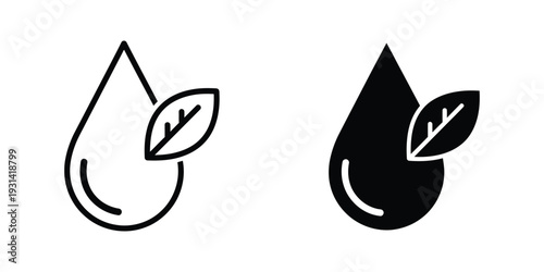 Water Drop Leaf Icon Symbol Commercial