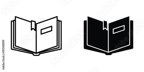 Book Open Bookmark Rectangle Icon Commercial