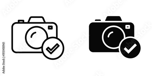 Camera Check Mark Icon Approval