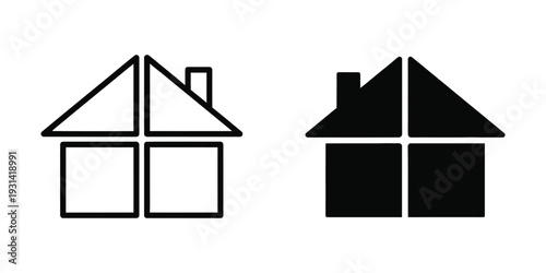 House Icon Set Vector Home Symbol Commercial