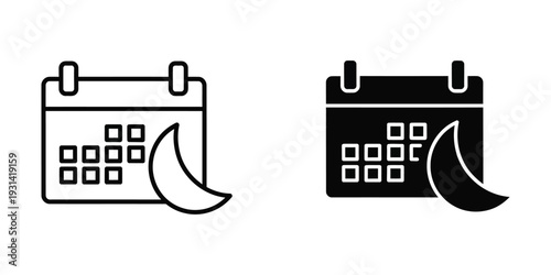 Calendar Moon Icon Business Planning