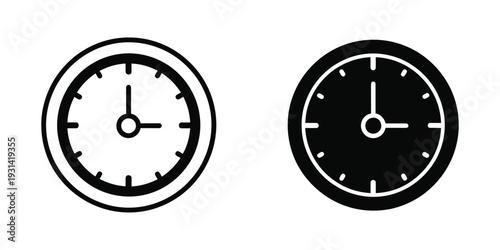 Clock Icons Time Management Business