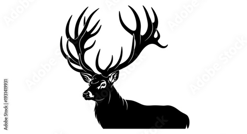 Majestic Deer with Large Antlers.