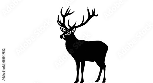 Majestic Deer with Large Antlers.