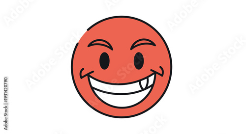 A cartoon head mascot with a cheerful expression and a winking eye on a plain white background, conveying a playful mood with bold lines.