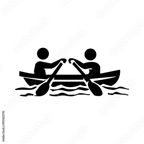 canoe silhouette icon design template	
