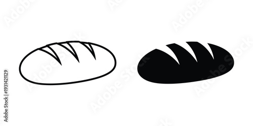 Bread Loaf Icon Vector Food Graphic