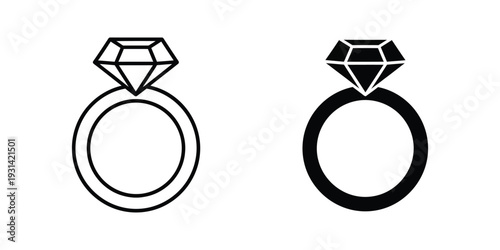 Diamond Ring Icon Engagement Symbol Commercial