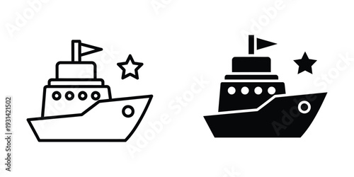 Ship Flag Star Icon Commercial