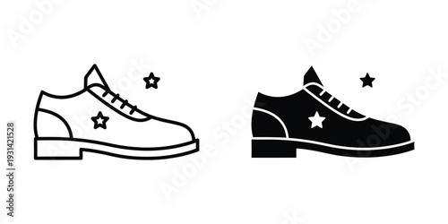 Shoe Star Icon Footwear Commercial Design